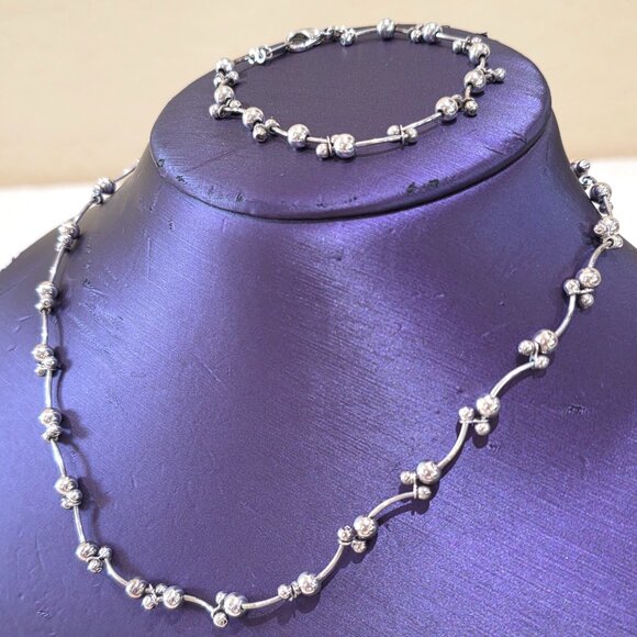 PLAYFUL Silver Link Ball Beaded Necklace and Bracelet Set from Premier Designs - Picture 6 of 12